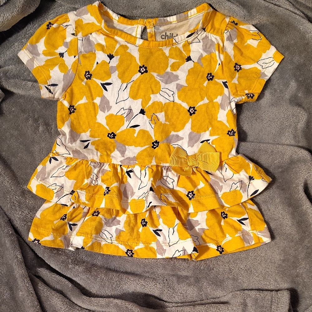Carter's Yellow Floral Ruffle Top
